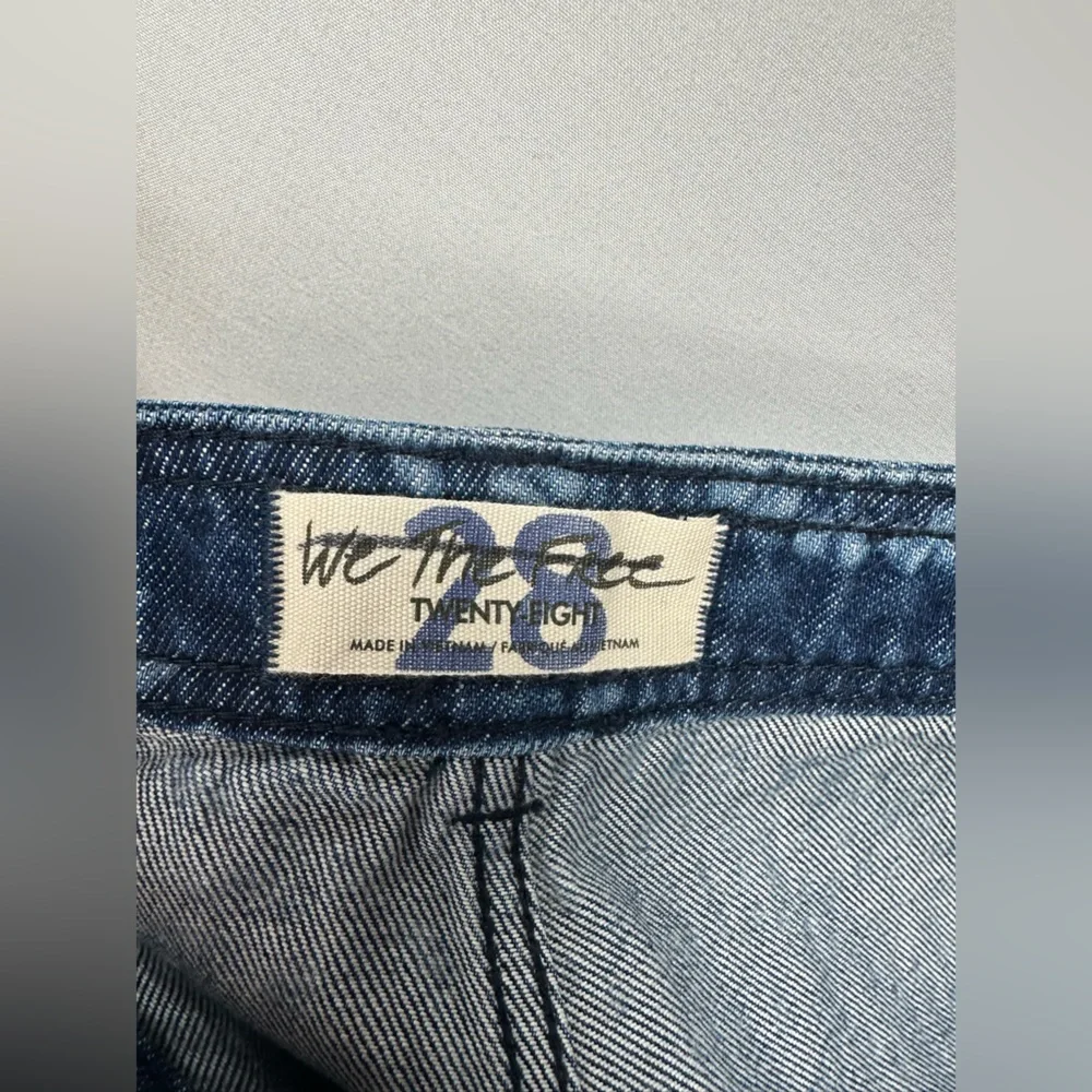 Free People Printed A-Line Denim Shorts - Picture 4 of 5